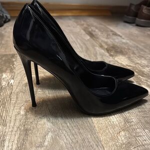 Black Patent Leather Stiletto Heels